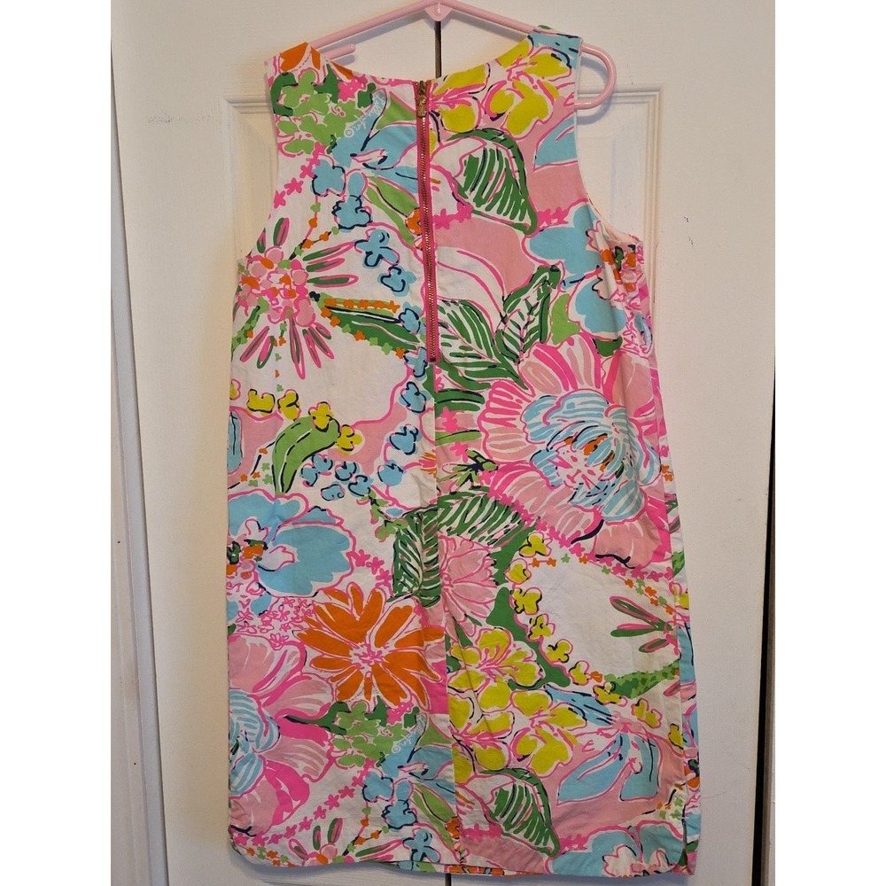 Lilly Pulitzer Girls L 10/12 Nosey Posey Floral Shift Dress Lined Fairy Coquette - Picture 4 of 12